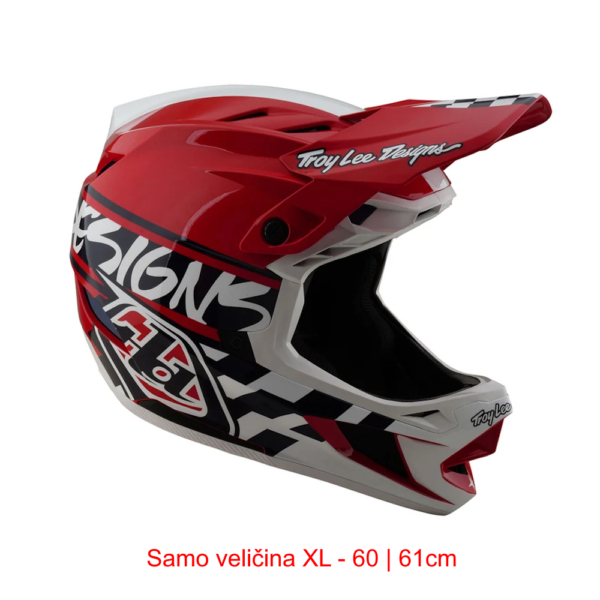 TROY LEE DESIGNS D4 Polyacrylite MIPS Fifty-50 White | Red - kaciga-Ciklo-Centar-Zagreb